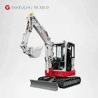 Takeuchi TB 335 R Minibagger 3,5 Tonnen Kurzheck mieten Würzburg Bamberg Umgebung